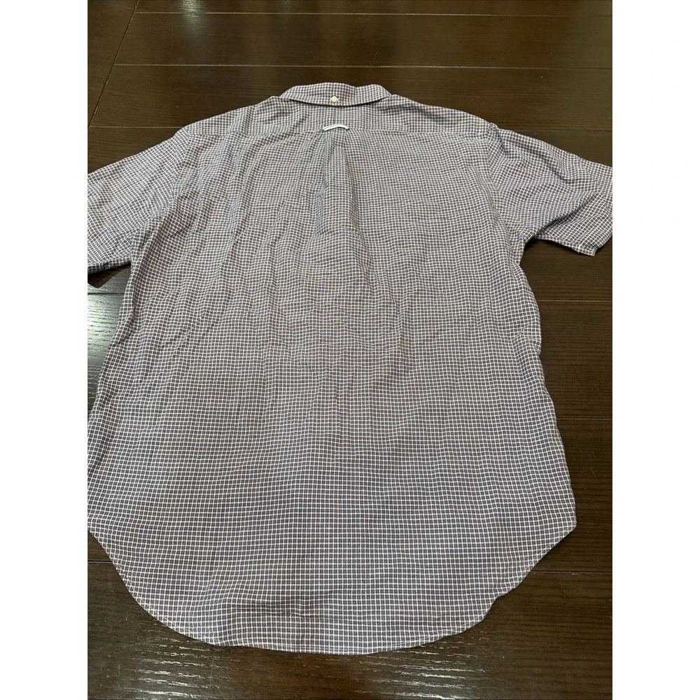 Polo Ralph Lauren Shirt Mens L Blue Check Short Sleeve Button Down Classic